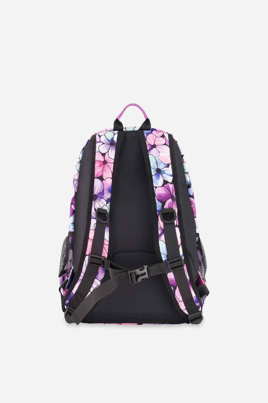 Kids Backpack Black Floral Print