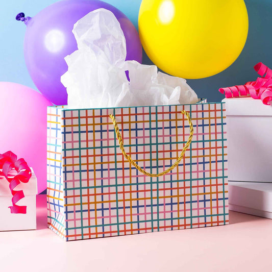 Prismatic Striped Pattern Gift Bag