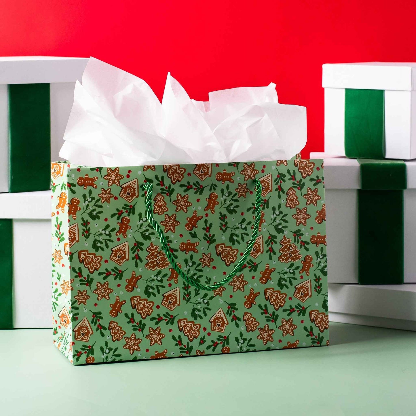 Gingerbread Pattern Gift Bag