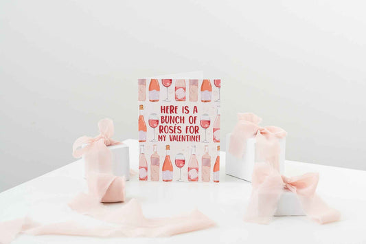 Here Is A Bunch Of Roses For My Valentine! - Greeting Card