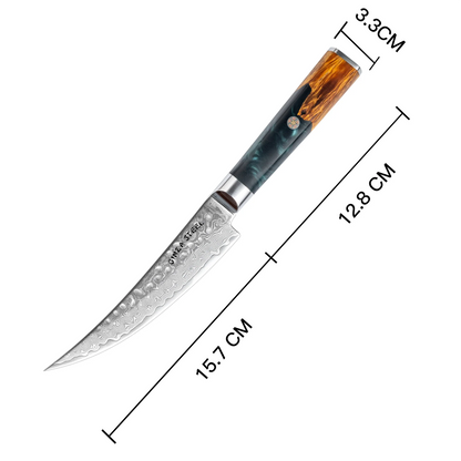 Kaze Katana Ausbeinmesser 15 cm | Damaszener Stahl von Ginza Steel
