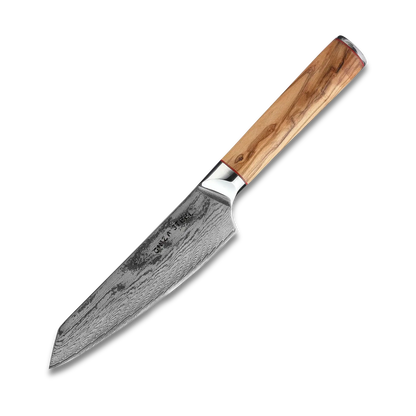 Ginza Steel MIA 17 Kochmesser 6.5” – Damast AUS10 Stahl, 67-Lagen, Olivenholzgriff