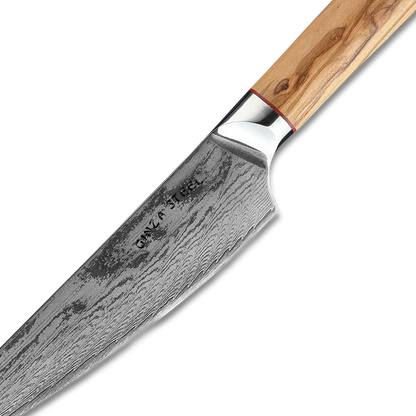 Ginza Steel MIA 17 Kochmesser 6.5” – Damast AUS10 Stahl, 67-Lagen, Olivenholzgriff