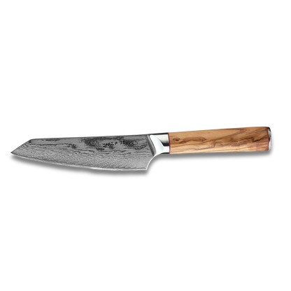 Ginza Steel MIA 17 Kochmesser 6.5” – Damast AUS10 Stahl, 67-Lagen, Olivenholzgriff