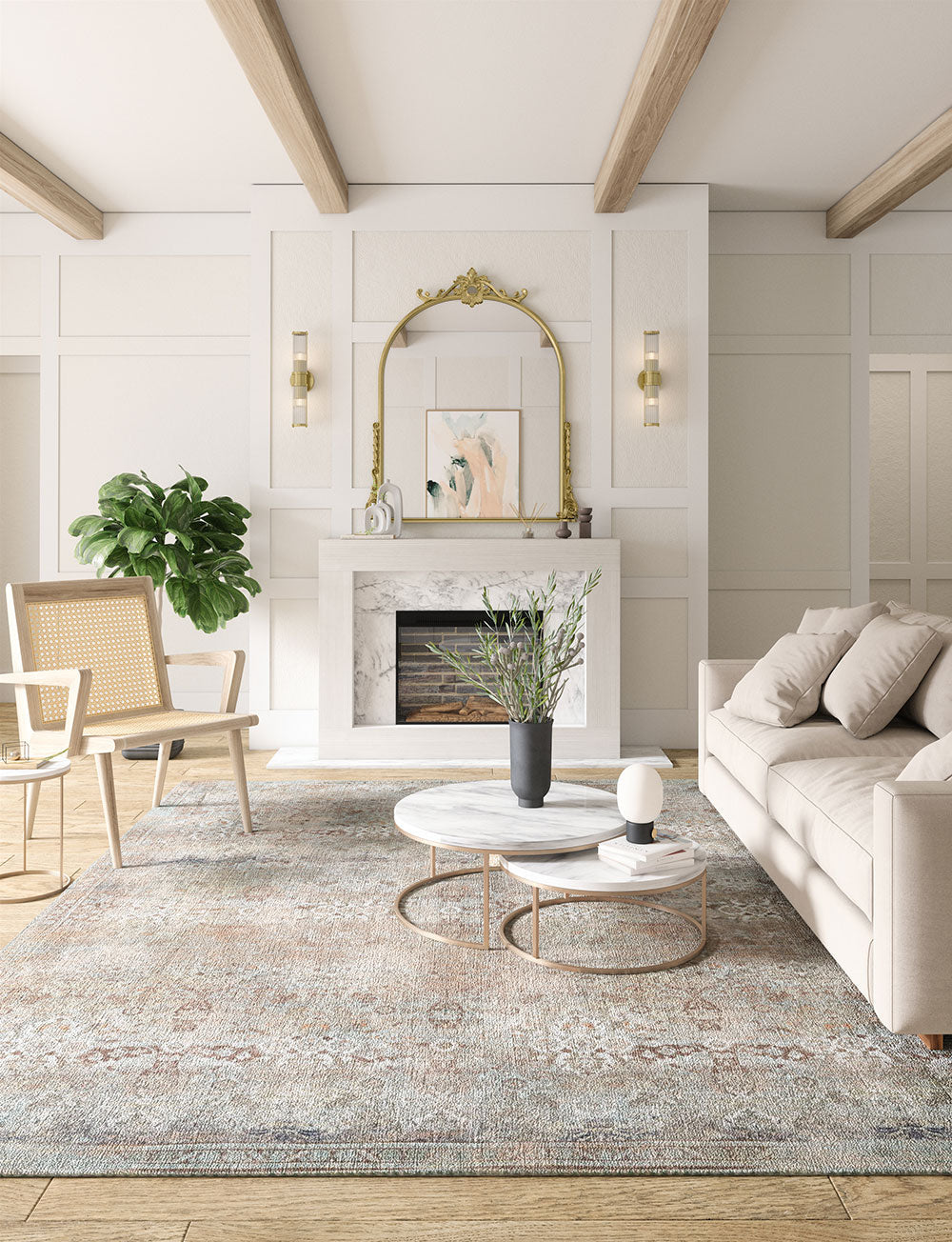 Kissara Beige Blue Rug