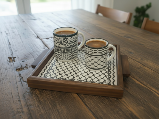 Handmade Palestinian Ceramic Small Serving Tray for Appetizers, Desserts, or Decor