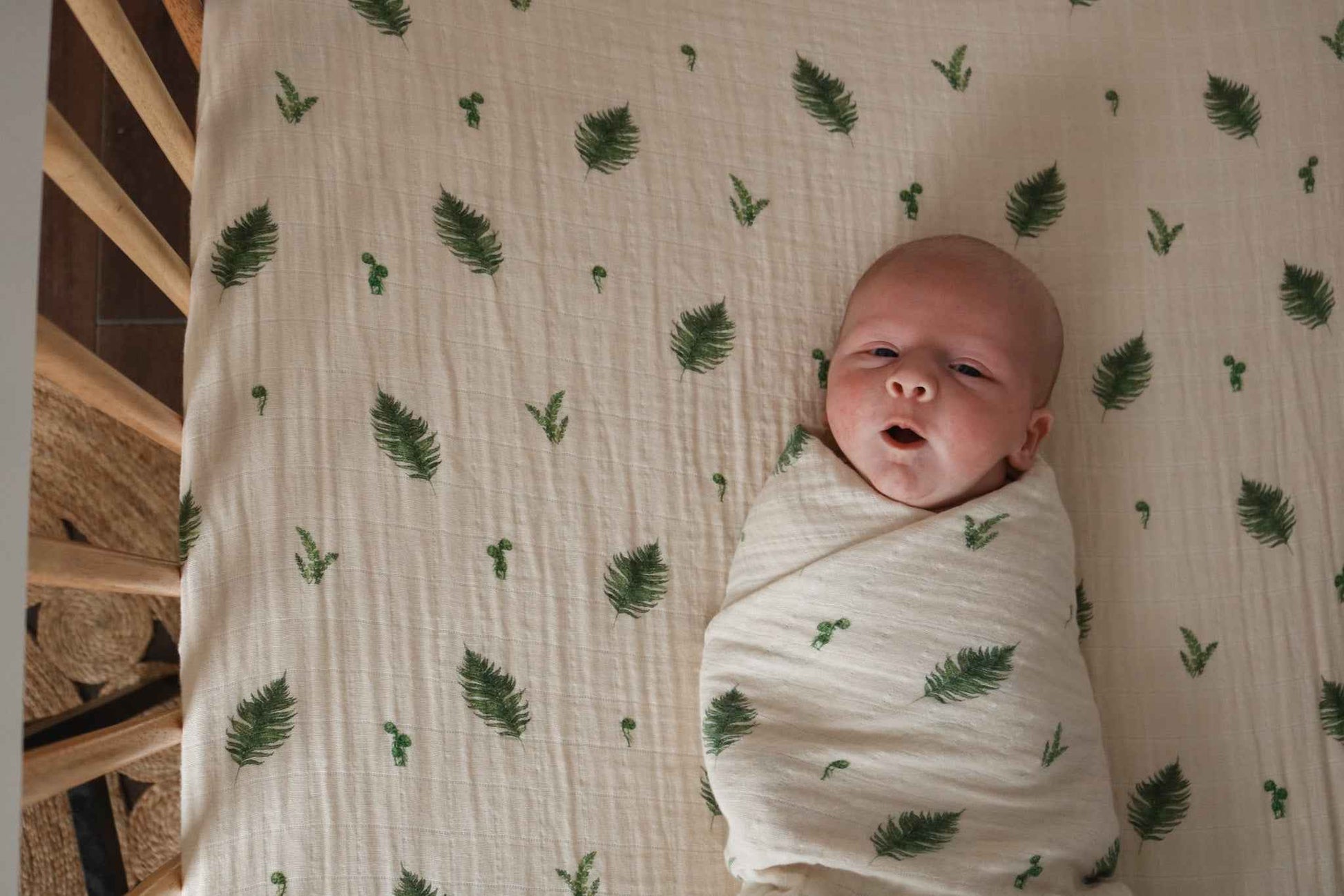 Organic Cotton Muslin Crib Fitted Sheets - Fern