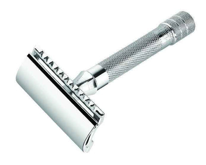 Merkur 33C 3-Piece DE Safety Razor, Closed Comb, Knurled Standard Handle, Chrome