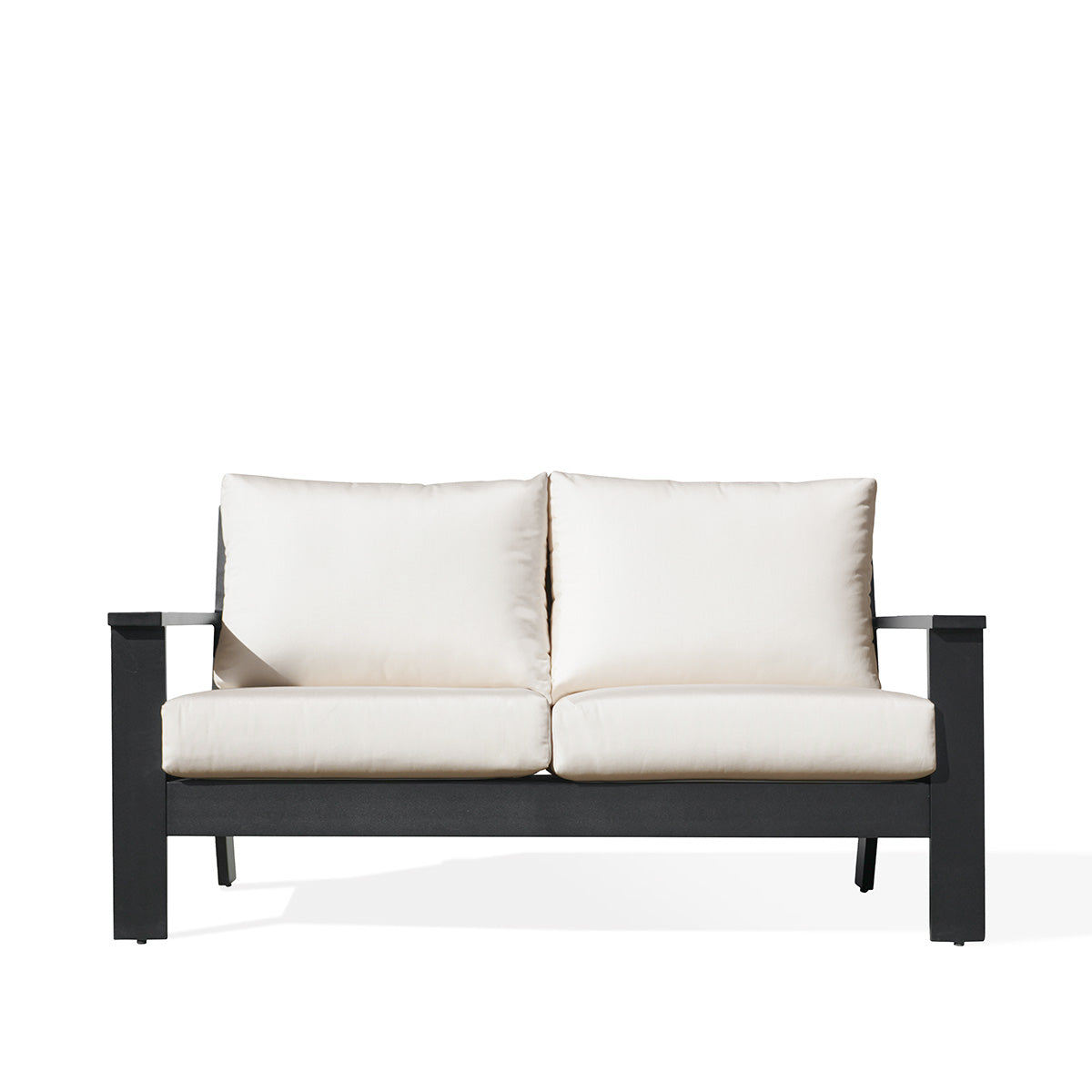 Magnolia Black Aluminum Loveseat with Sunbrella® Cushions - AURABAGS SHOP