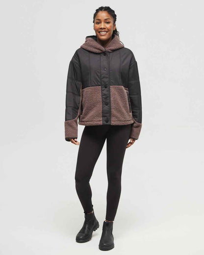 Recycled Boucle Full Snap Hoodie