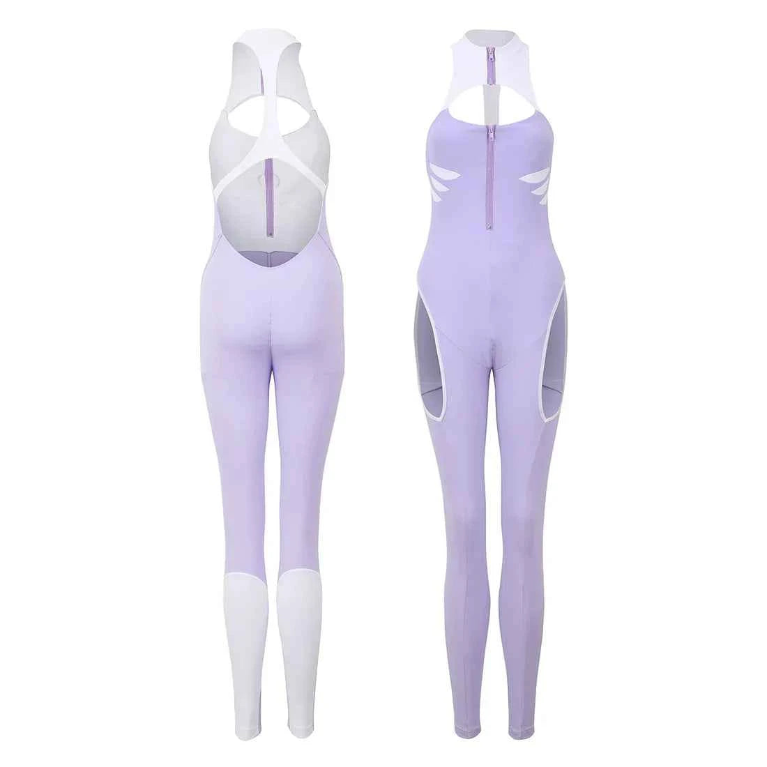 Anime Style The Purple Shark Jumpsuit Yoga Pants Full Body Sexy Fitness Activewear