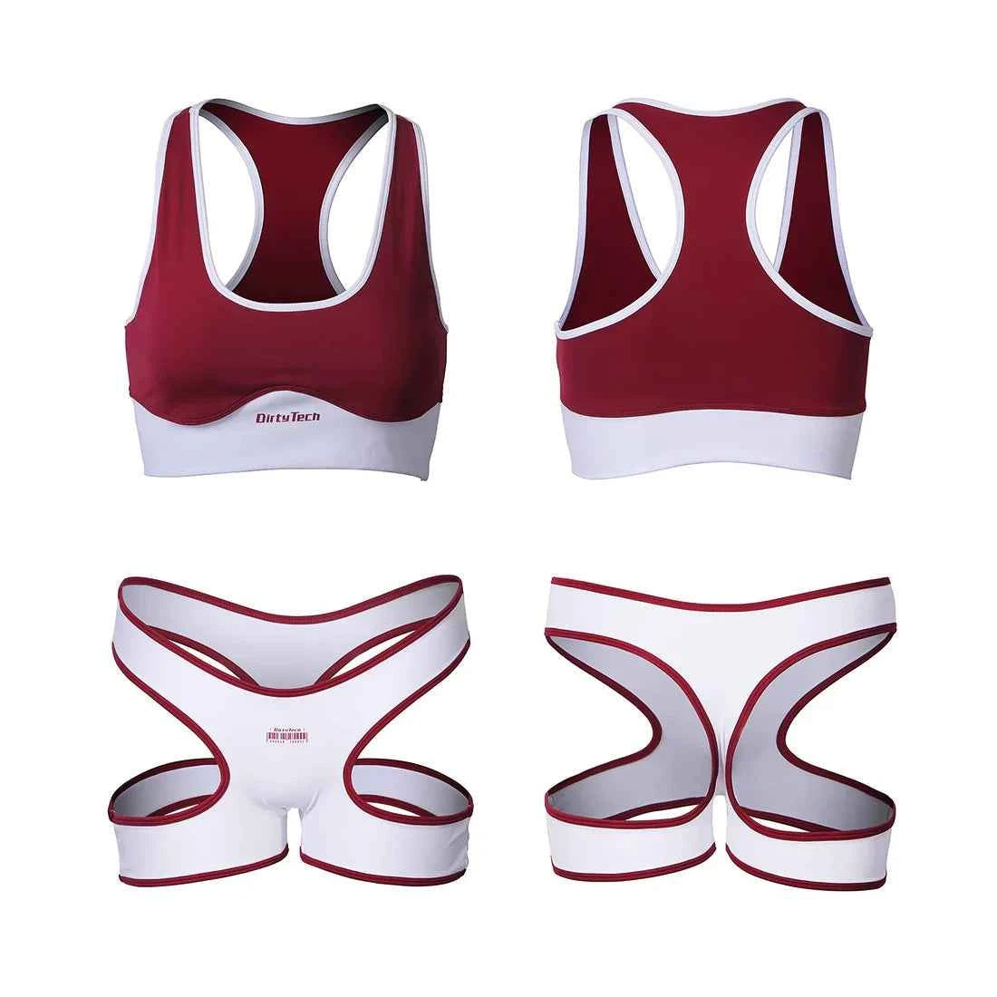 Anime Style 3-Piece Short Gymnastics Uniform Sports Tank Top with Sexy Cutout Shorts