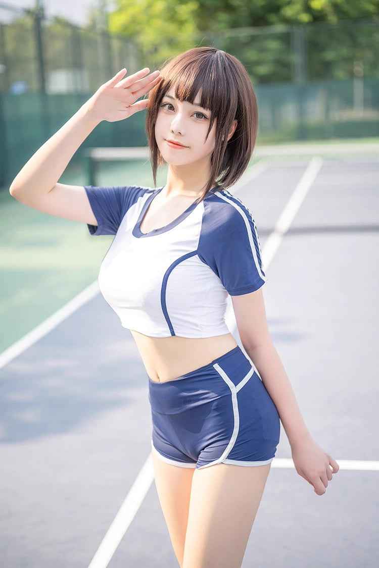Anime Style 3-Piece Short Gymnastics Uniform Volleyball Sports Activewear