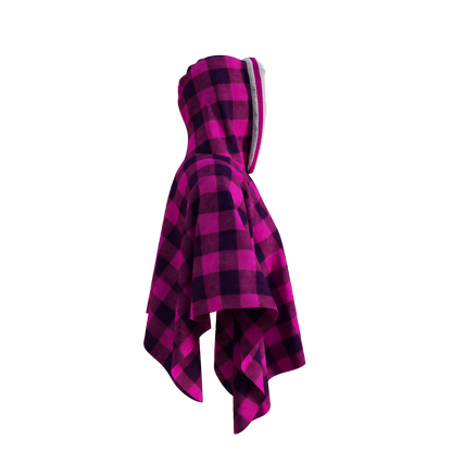Pook Poncho - Adult Pink Polar Fleece w/ Snap Fastners
