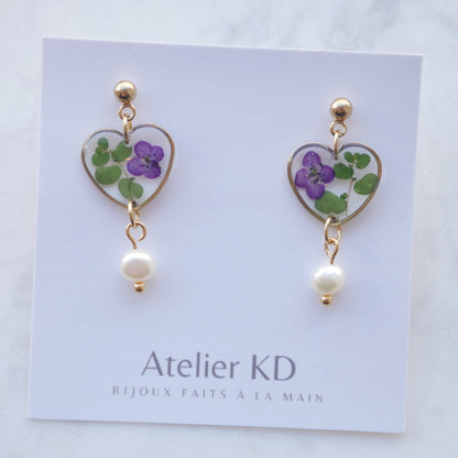 Boucles d’oreilles Chloé - coeur (moyen)