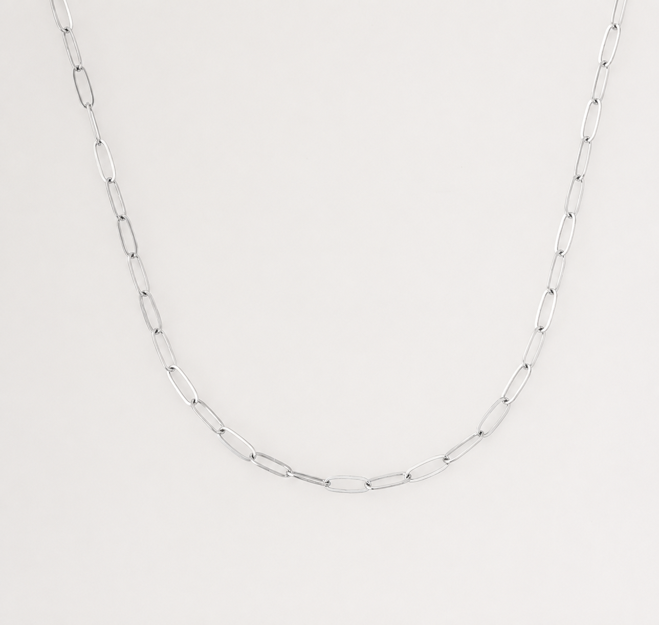 PENINA Silver: Dailywear Essential Mini Paper-Clip Chain Necklace (Men & Women)