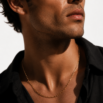 PENINA Gold: Dailywear Essential Mini Paper-Clip Chain Necklace (Men & Women)