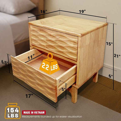Elara Solid Wood Nightstand