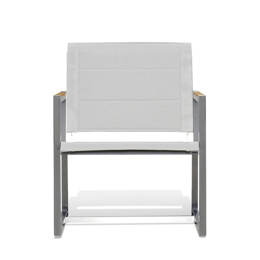 Pine Stainless Steel & Teak Outdoor Sling Chair - AURABAGS SHOP