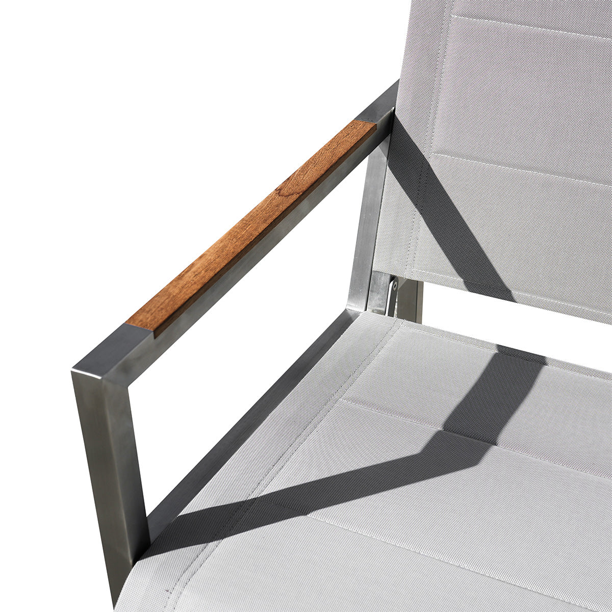 Pine Stainless Steel & Teak Outdoor Sling Loveseat - AURABAGS SHOP
