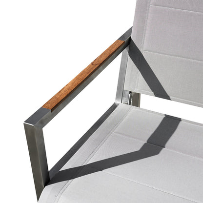 Pine Stainless Steel & Teak Outdoor Sling Loveseat - AURABAGS SHOP