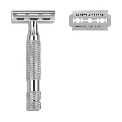 Rockwell 2C Adjustable DE Safety Razor - White Chrome (2 Settings)