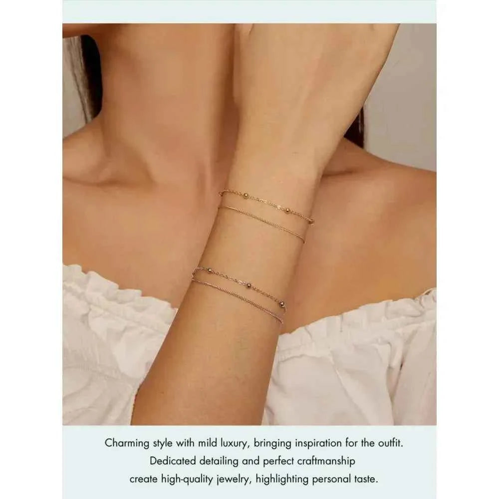925 Sterling Silver Double Bead Chain Bracelet