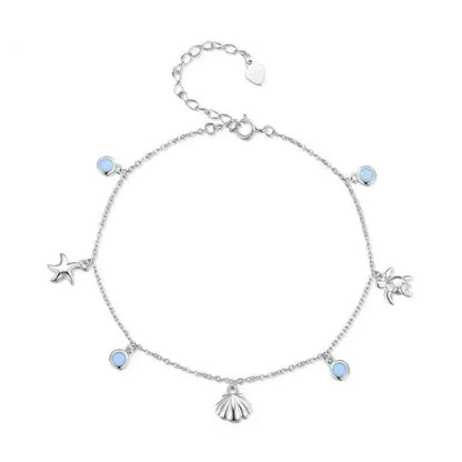 The Tropical Opal Sea Star & Shell Anklet