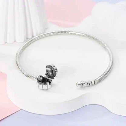 Sterling Silver Snowflake Clasp Bracelet with CZ