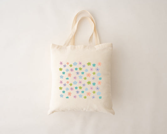 Sac réutilisable - fleurs pastel