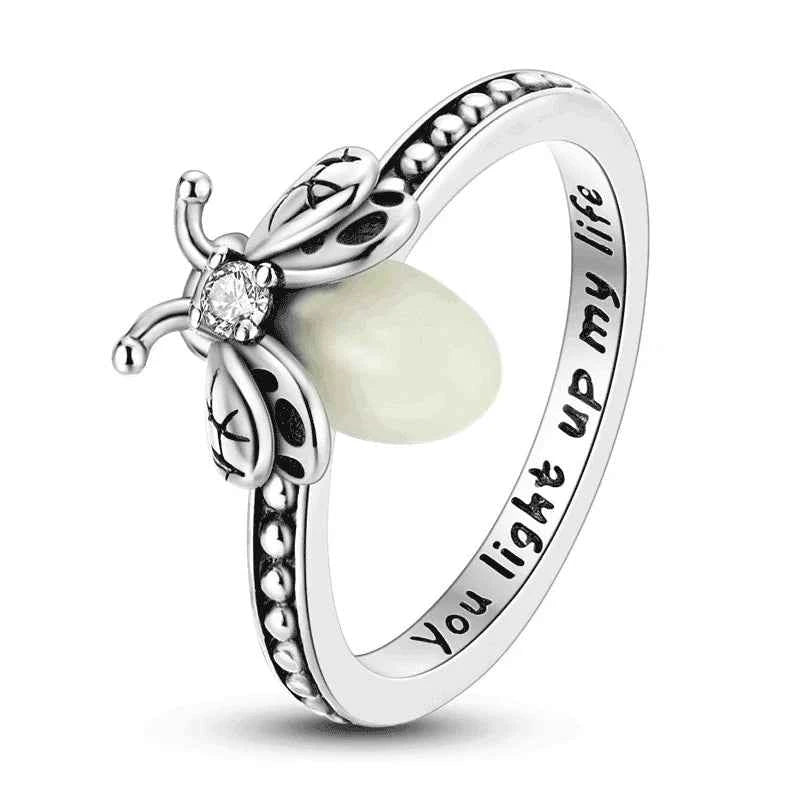 925 Sterling Silver Luminous Firefly Ring