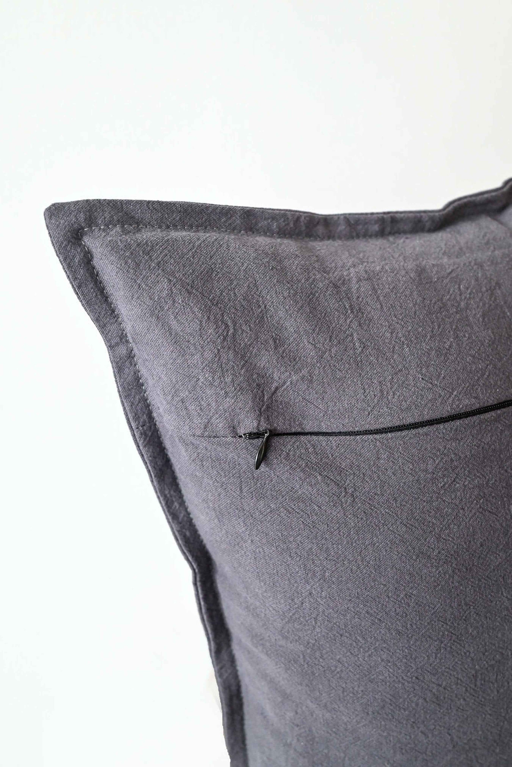 Cotton/ Linen Pillow Cover - Grey - 18" x 18"