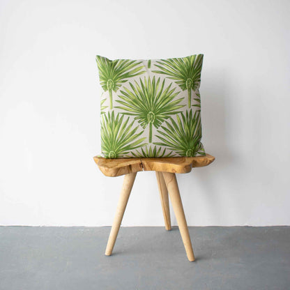 OUTDOOR PILLOW - GREEN PALM LEAF 20"