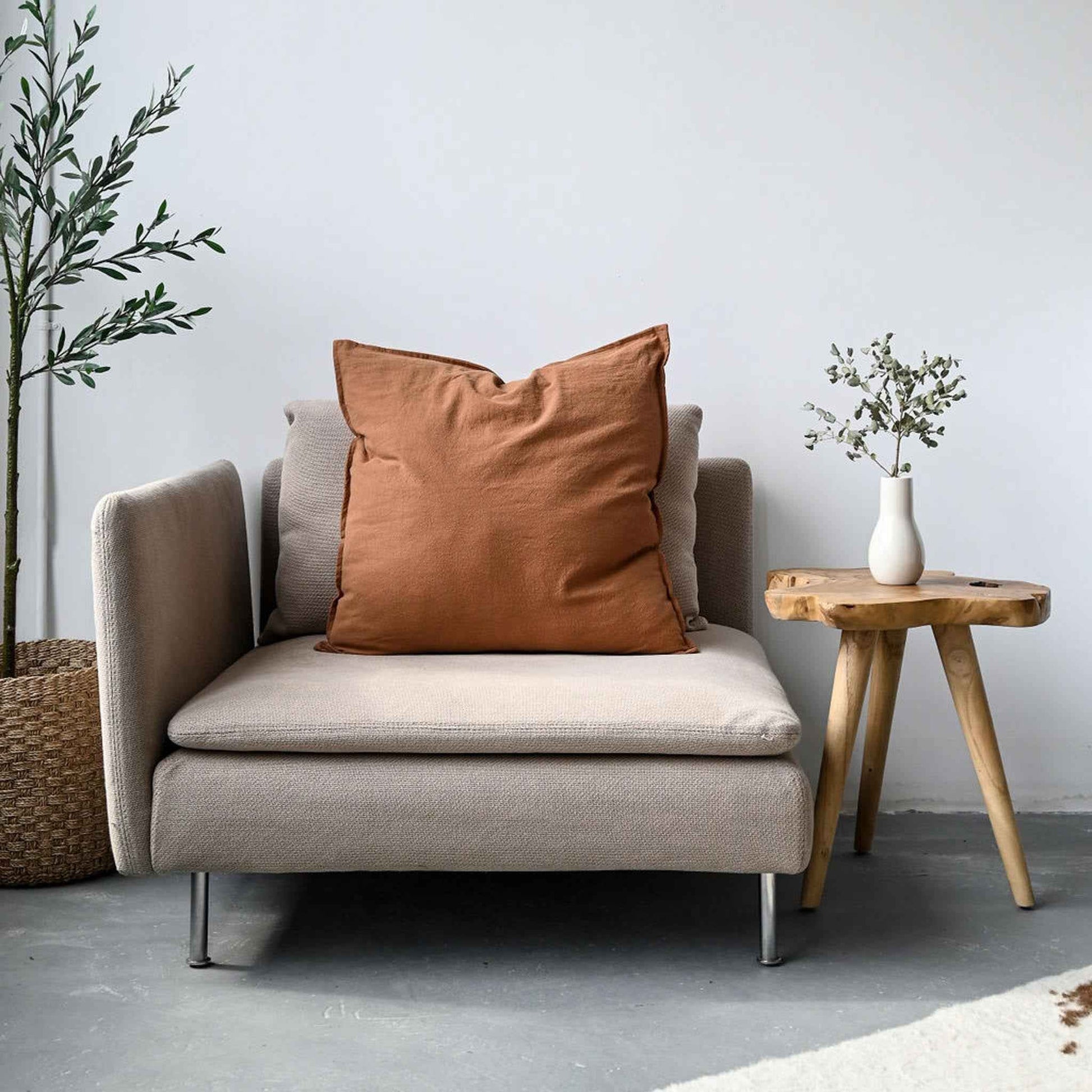 COTTON/ LINEN - RUST