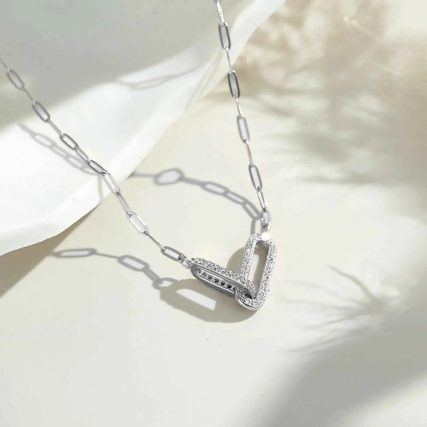 Modern Sterling Silver Link Necklace