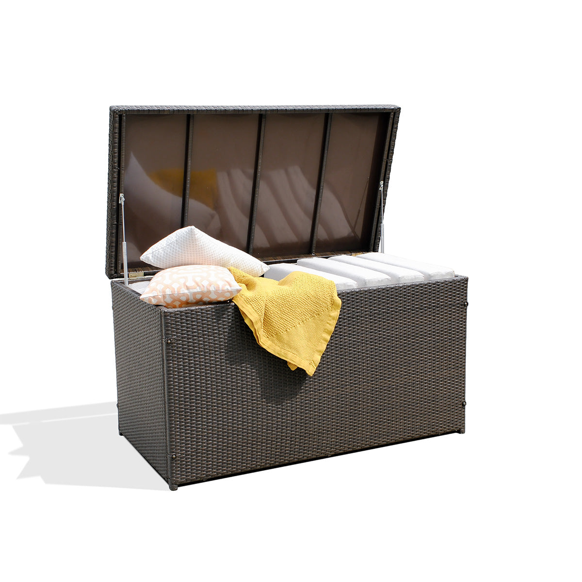 Dark Brown Outdoor Wicker Storage Box - AURABAGS SHOP