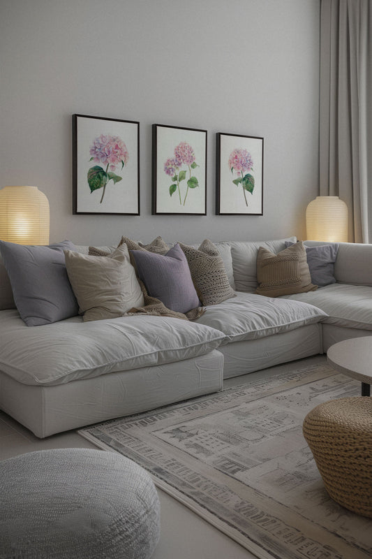 BLOSSOMING TRIO (3 Oeuvres sur toile étirée)