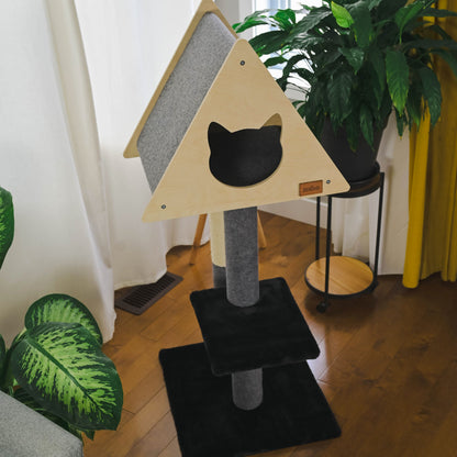 Teepee Hideout - Deluxe 2-Level Cat Tree