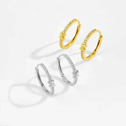 Sterling Silver Knot Hoops Earrings