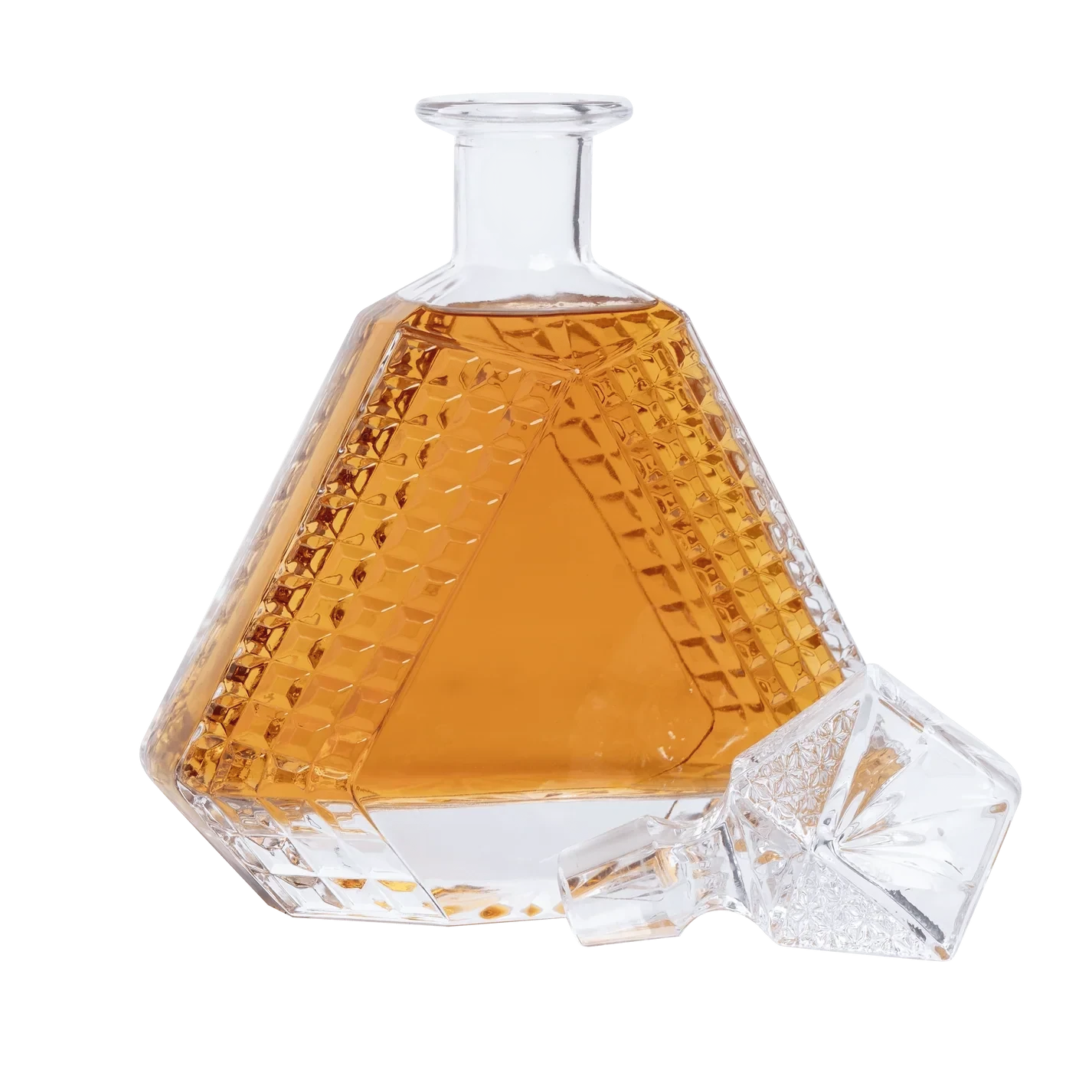 Triangle Whiskey Decanter – Handcrafted Glass Gift Set