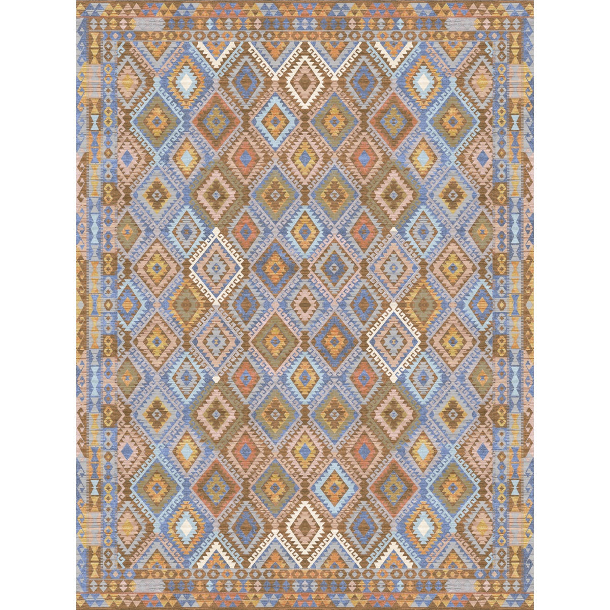 Assania Blue Brown Multi Teppich