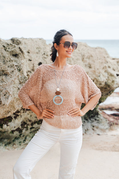 Short Sleeved Top - Taupe