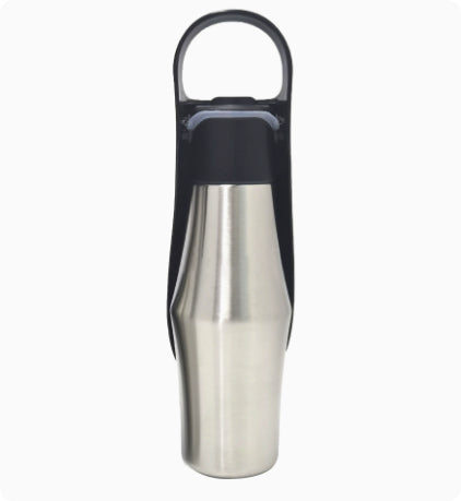 750ml Portable Dog Water Bottle – Stainless Steel Pet Water Dispenser with Silicone Bowl