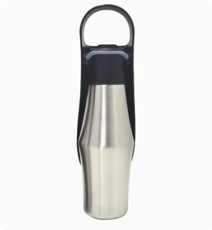 750ml Portable Dog Water Bottle – Stainless Steel Pet Water Dispenser with Silicone Bowl