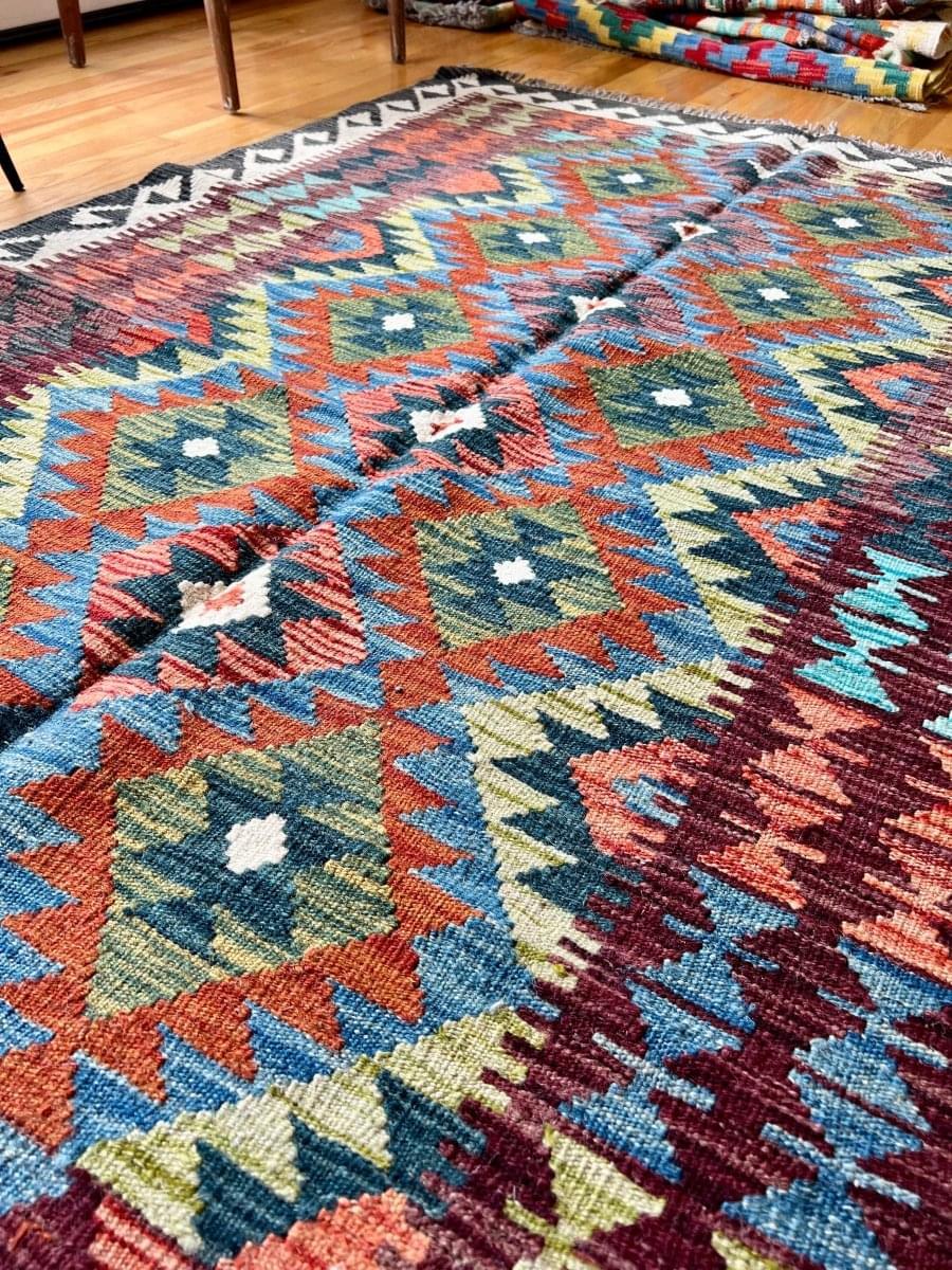 Afghan Maimana Kelim Teppich | 196 cm x 137 cm