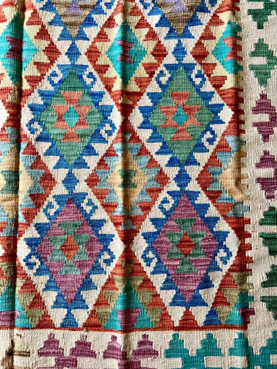 Afghan Maimana Kelim Teppich | 2,87 x 2,03 m