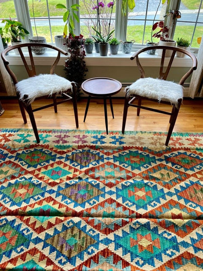 Afghan Maimana Kelim Teppich | 2,87 x 2,03 m