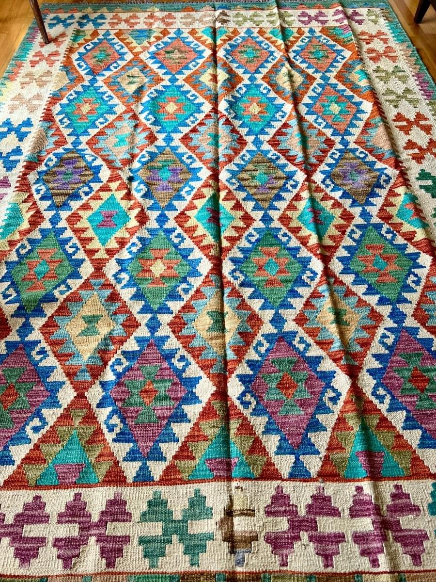 Afghan Maimana Kelim Teppich | 2,87 x 2,03 m