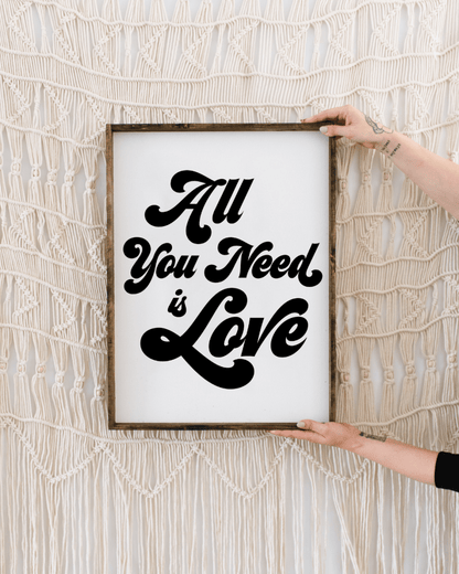 All You Need is Love Wood Sign - AURABAGS SHOP
