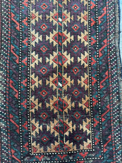 Antique Baluch Bag Face Rug | 1' 6" x 3'